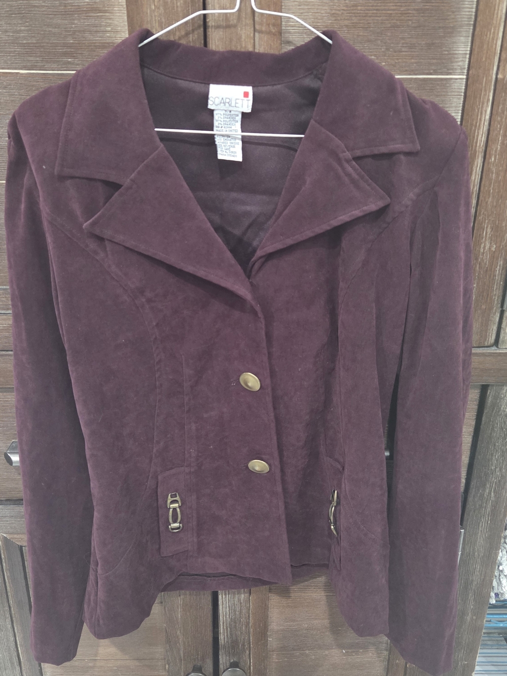 Scarlett Women's Size Small Petite Wine Jacket Polyester/Spandex